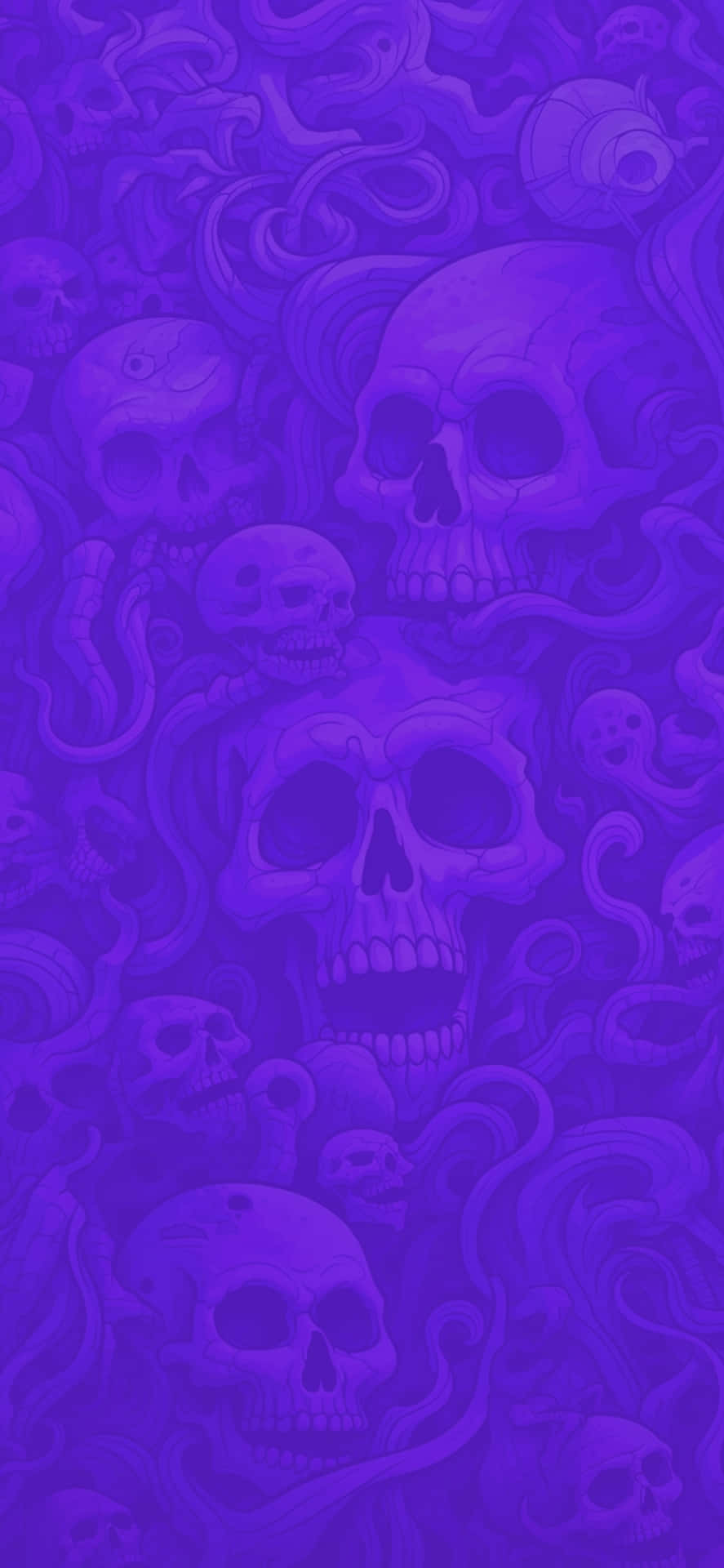 Trippy Purple Skulls Pattern Wallpaper