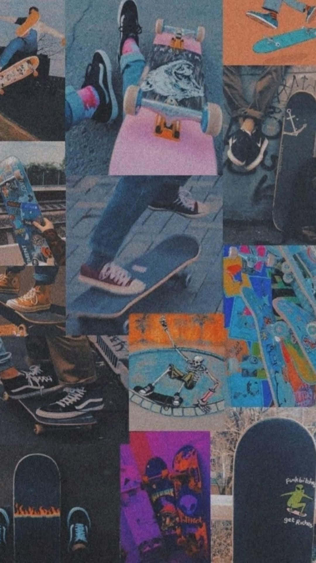 Trippy Skater Collage Aesthetic.jpg Wallpaper