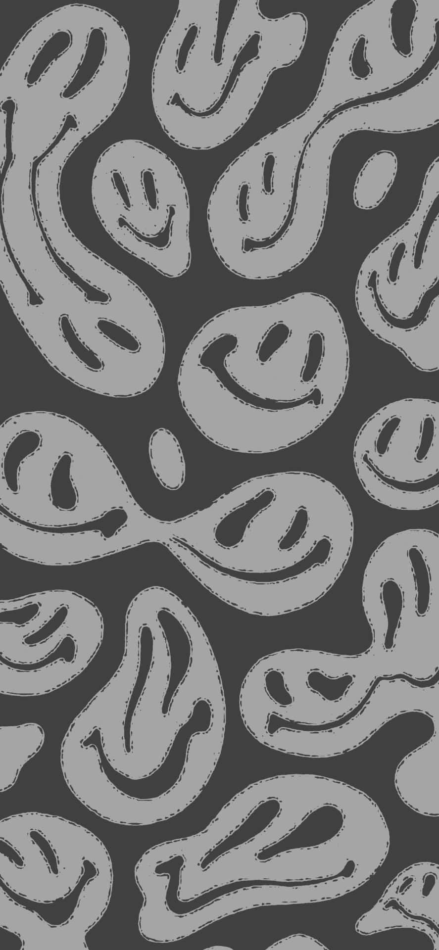 Trippy Smiley Face Patterni Phone Wallpaper Wallpaper