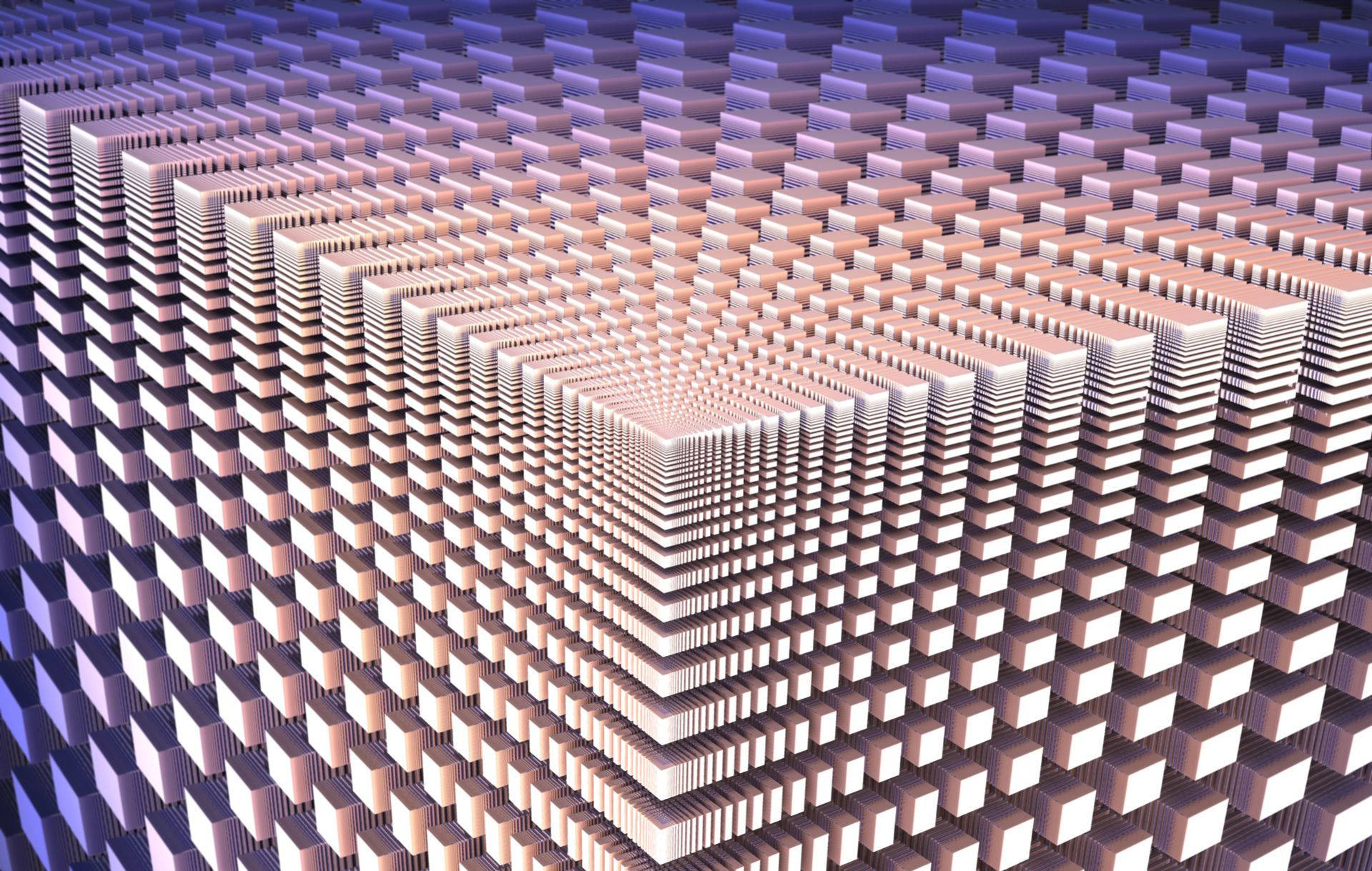 Trippy Squares And Cube Wallpaper