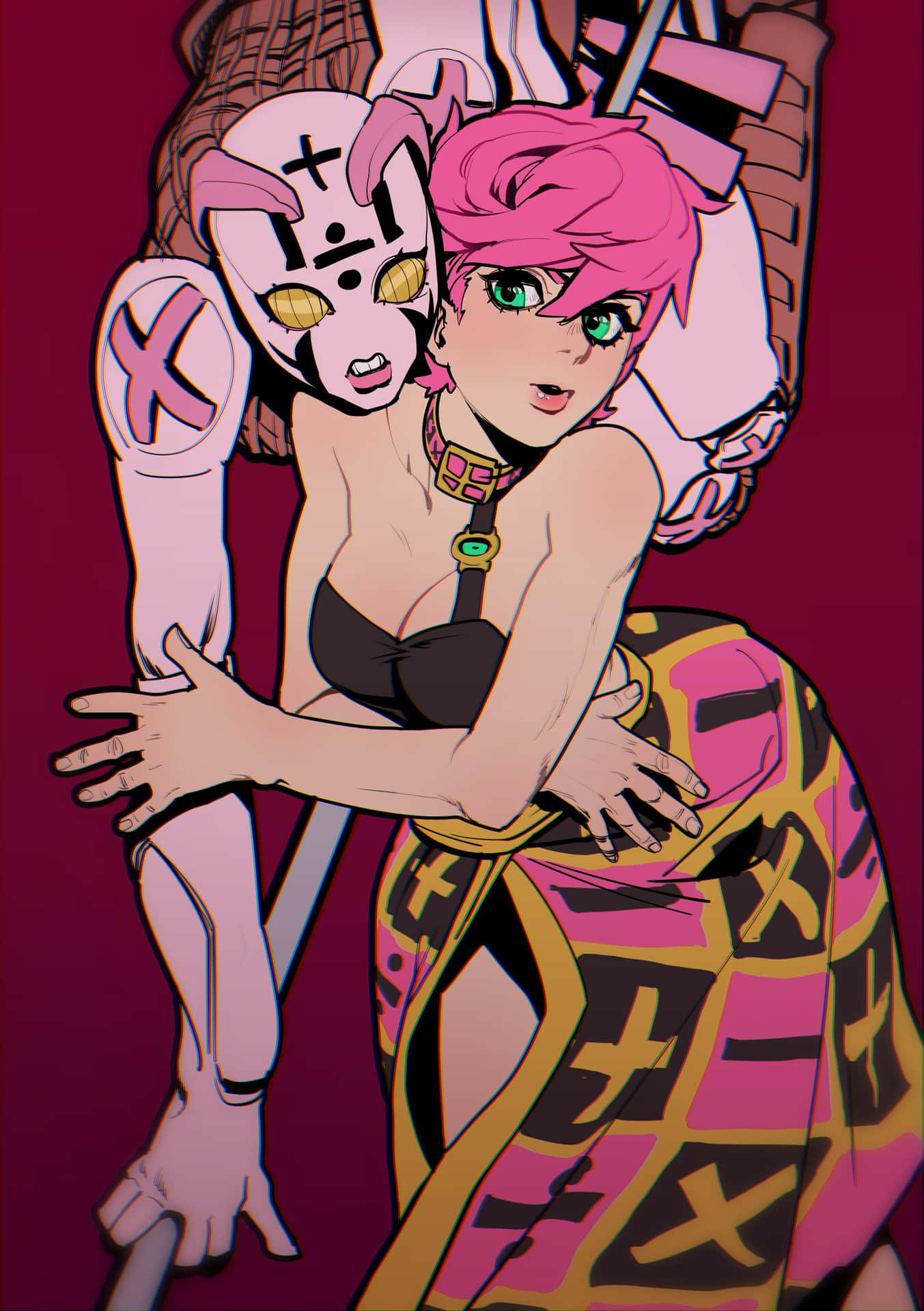 Stylish Trish Una posing against a vibrant backdrop Wallpaper