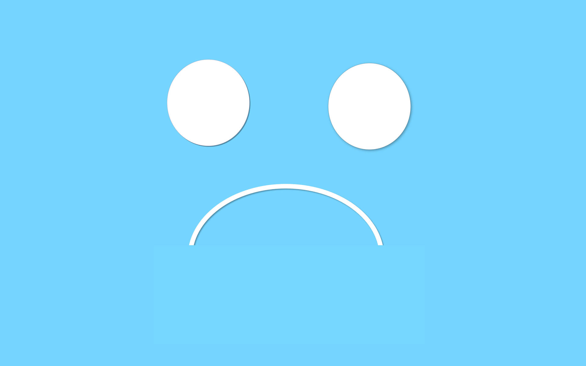 Trist Emoji Lyseblå Baggrund Wallpaper