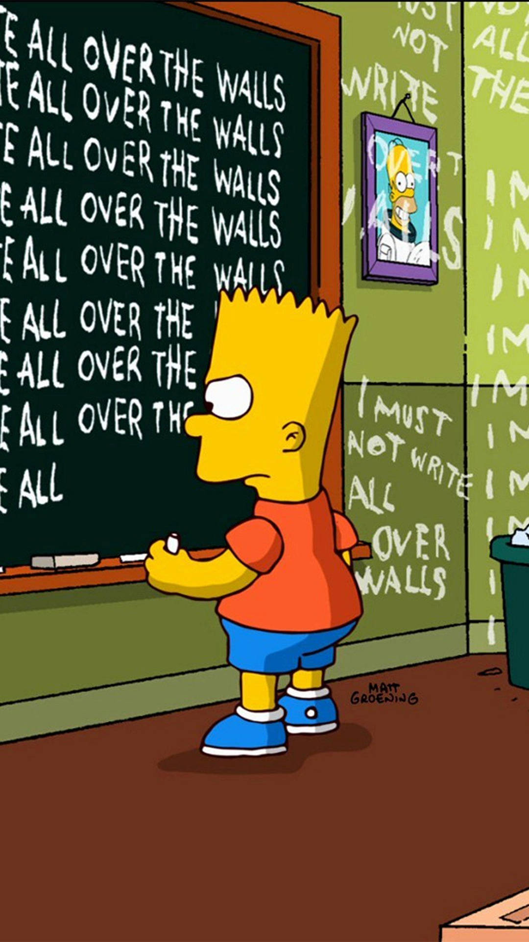 Trist Simpsons Tavle Gag Wallpaper