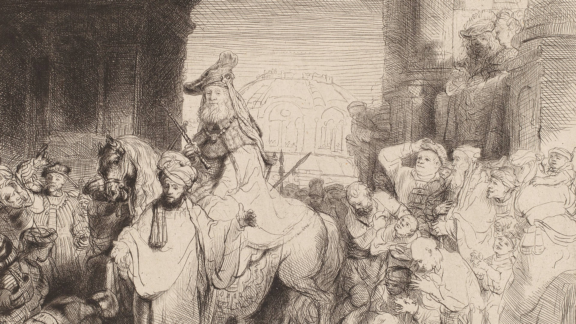 Triumf af Mordecai Rembrandt Wallpaper