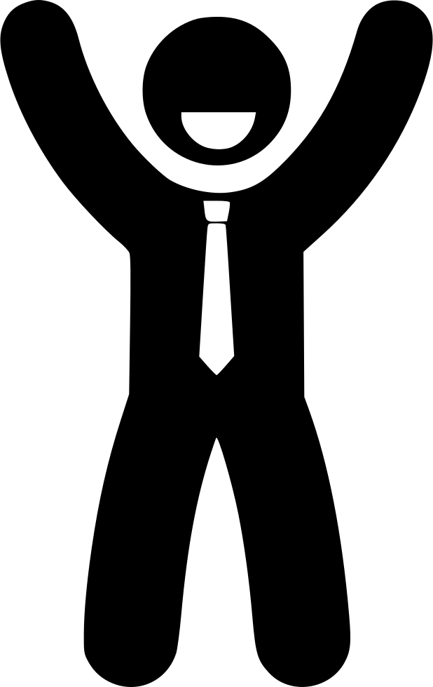 Triumphant Business Figure Silhouette PNG