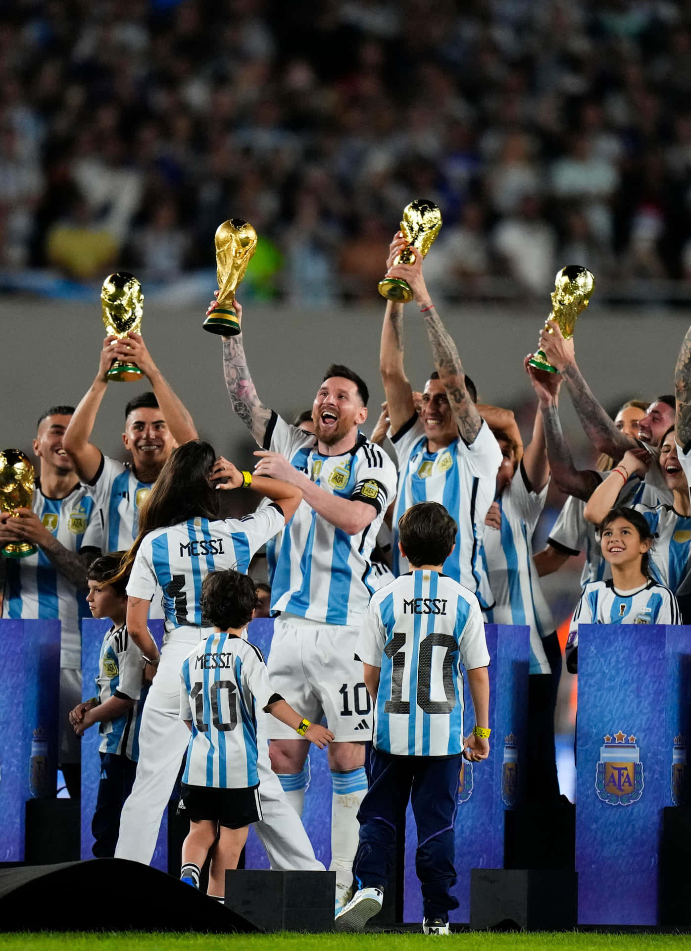 "triumphant Messi Celebrating An Iconic Victory" Wallpaper