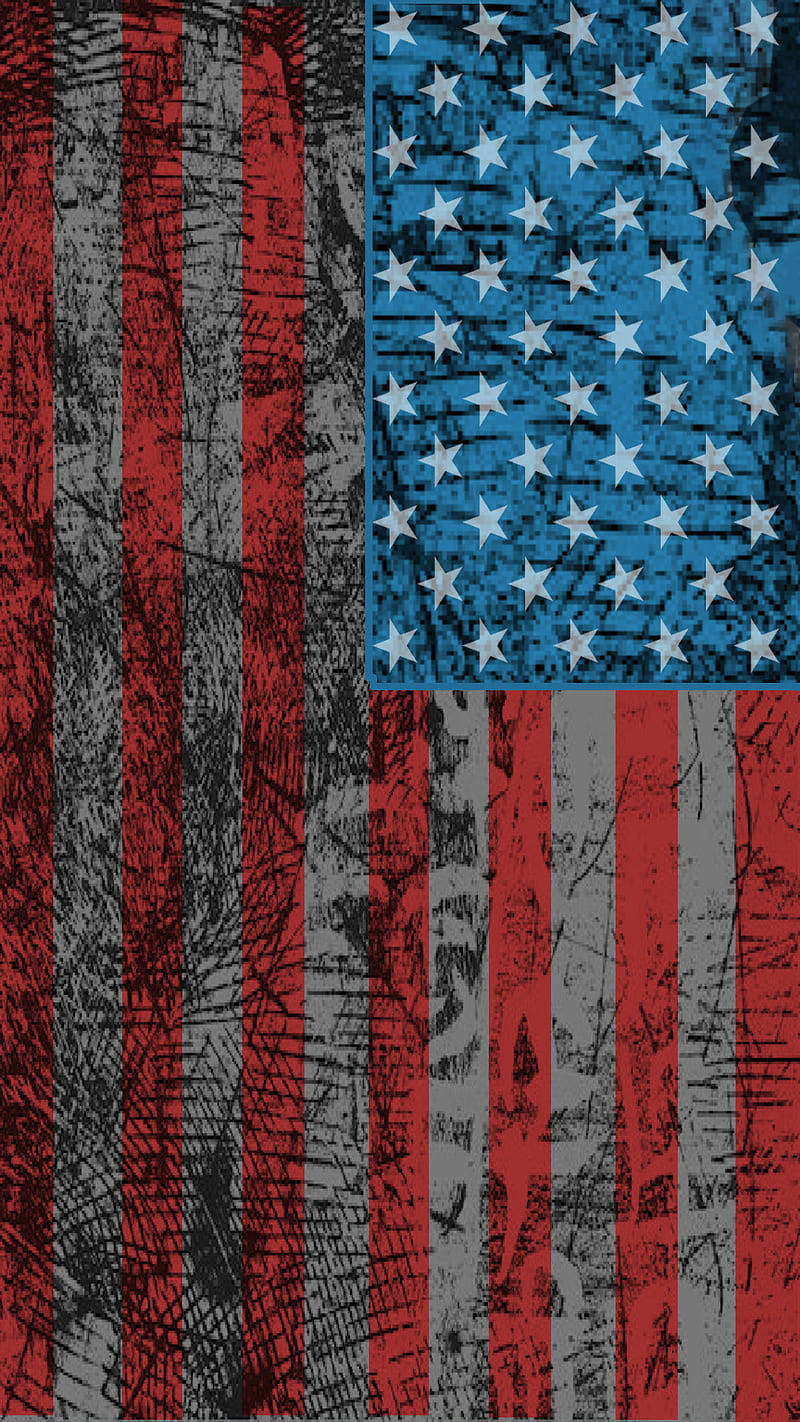 Trodden American Flag Cool iPhone Wallpaper