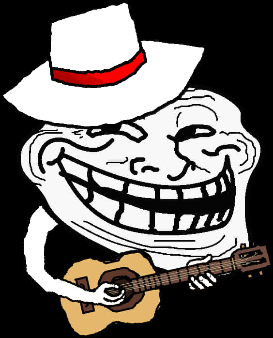 Troll_ Face_ Cowboy_ Hat_ Guitar.png PNG