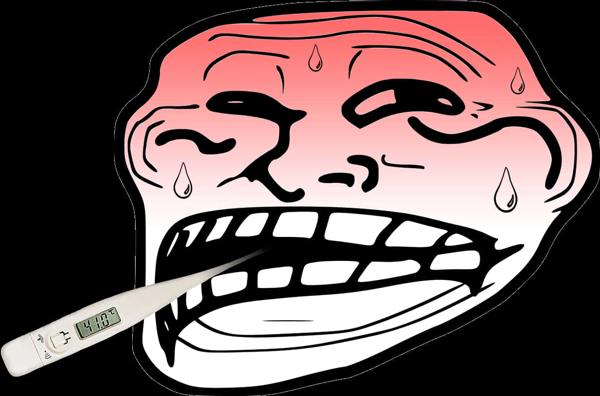 Troll Face Fever Thermometer PNG