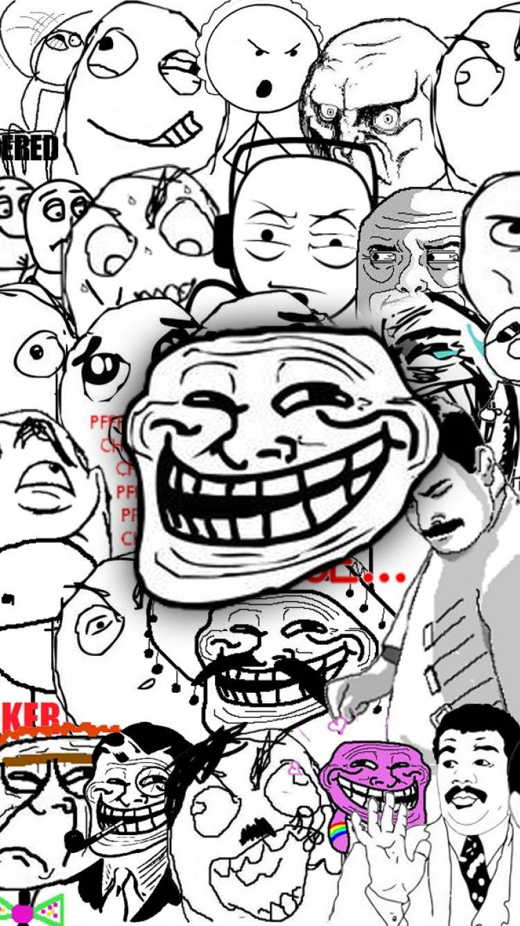 A Group Of Troll Faces With Different Faces Wallpaper