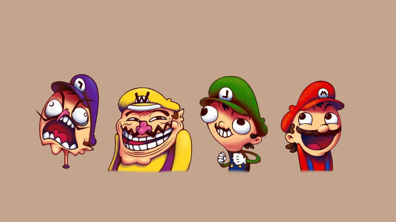 Four Different Characters From The Nintendo Mario Games Wallpaper