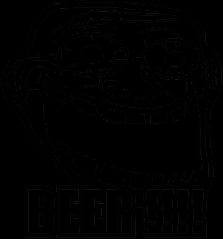 Troll_ Face_ Outline_with_ Text PNG