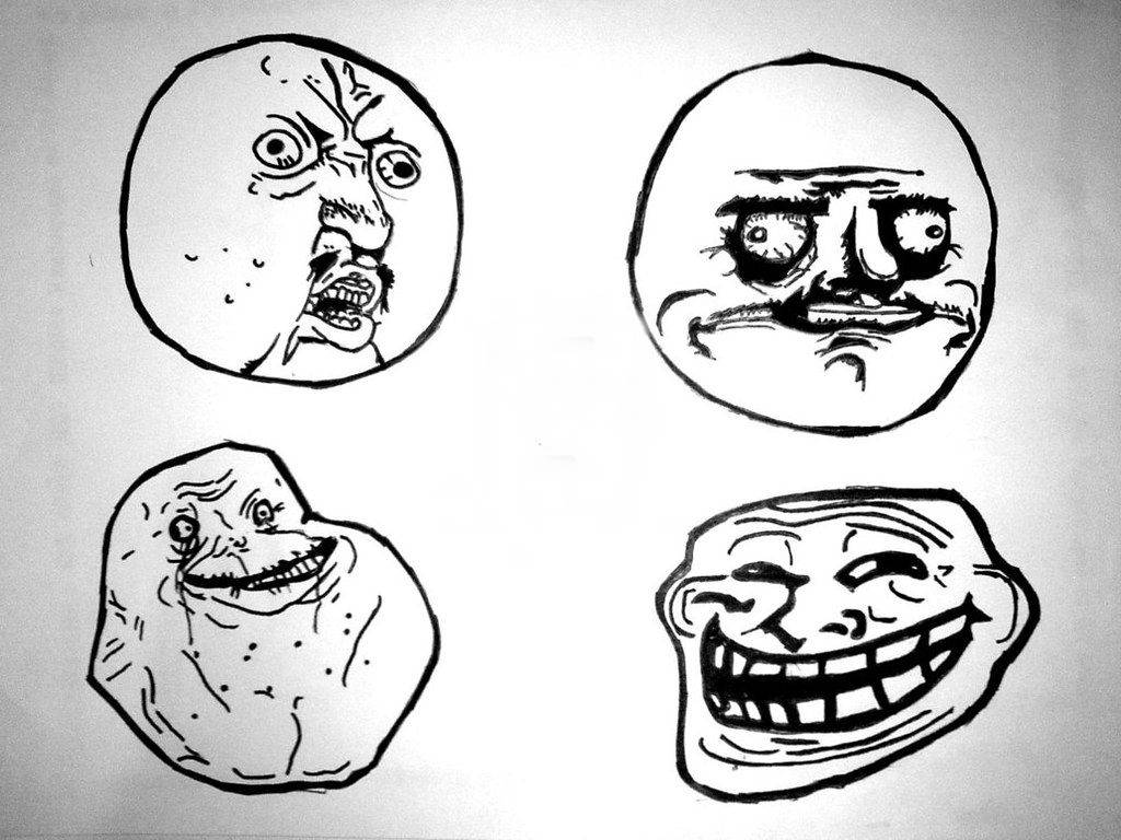 Download Crying Troll Face Funny Meme Wallpaper