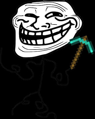 Troll Face With Pickaxe.png PNG