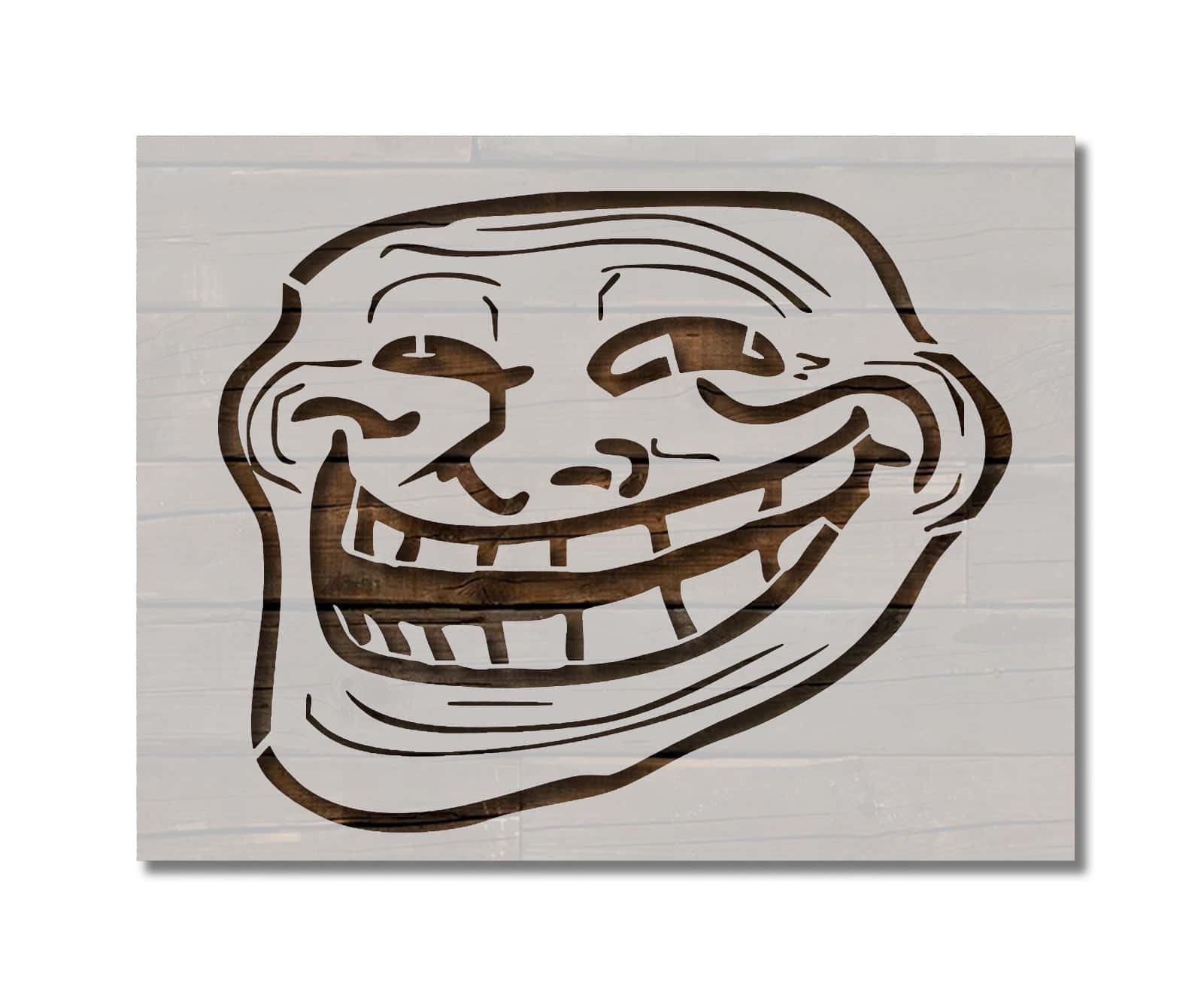 Wooden Troll Face Pictures