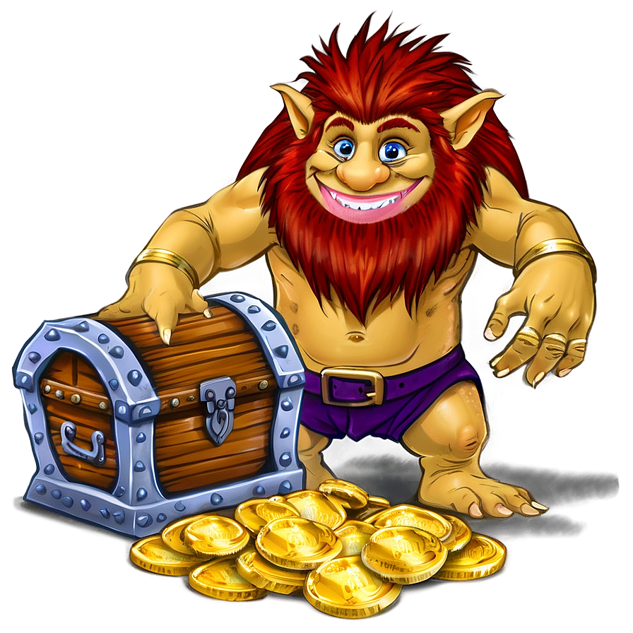 Troll With Treasure Chest Png 05232024 PNG