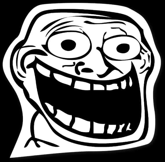 Trollface Meme Blackand White PNG