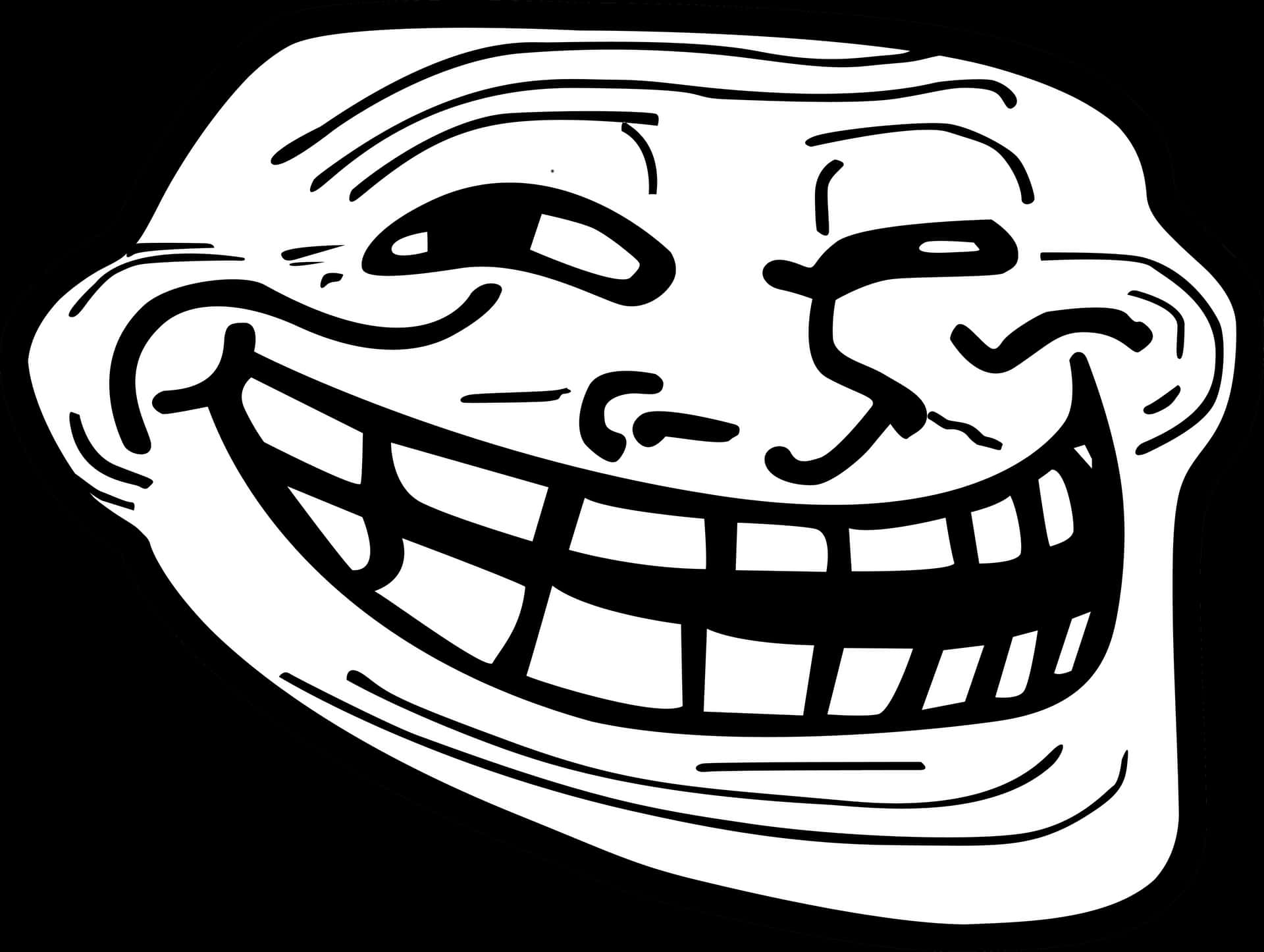 Download Trollface Meme Blackand White | Wallpapers.com