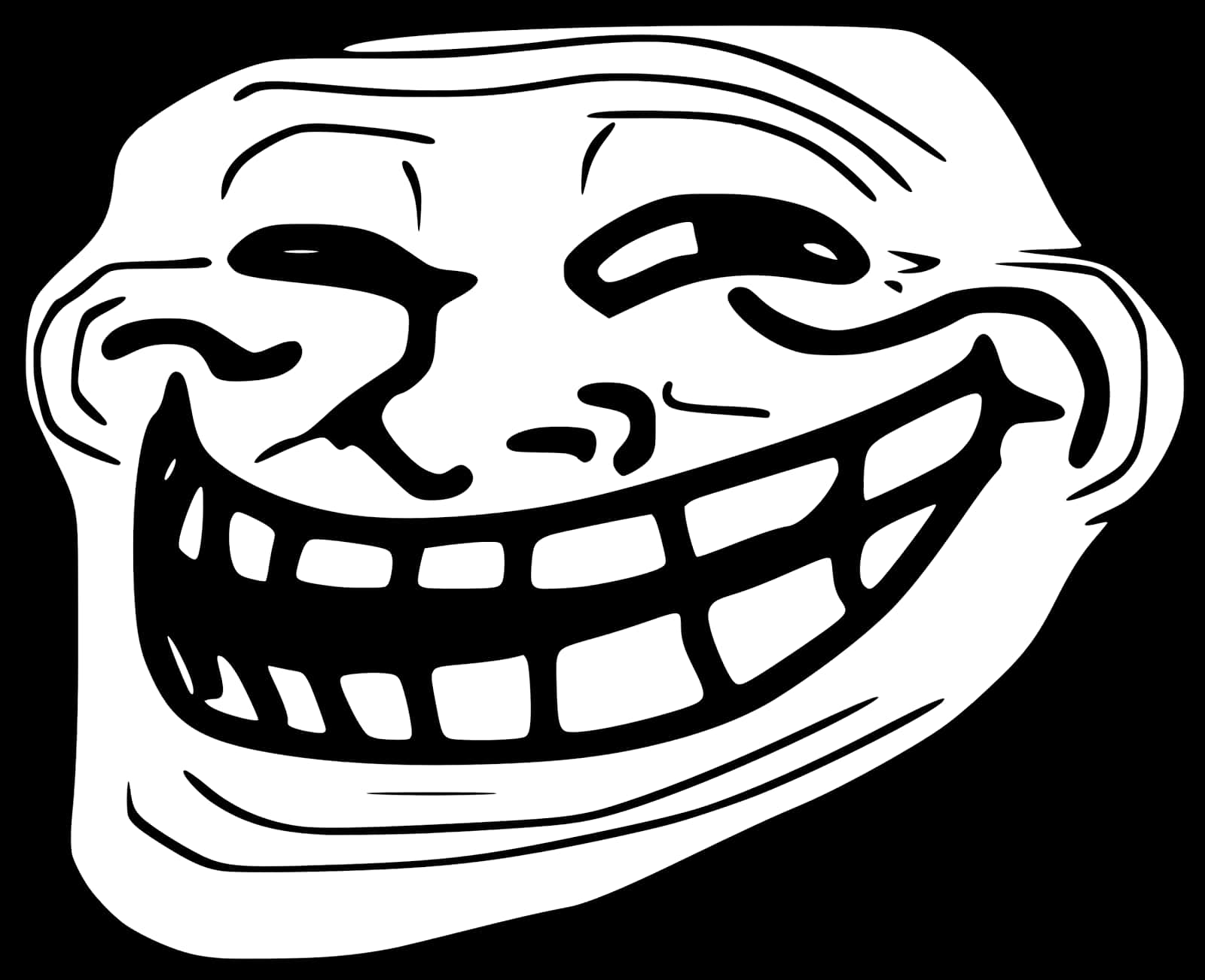 Trollface Meme Blackand White PNG