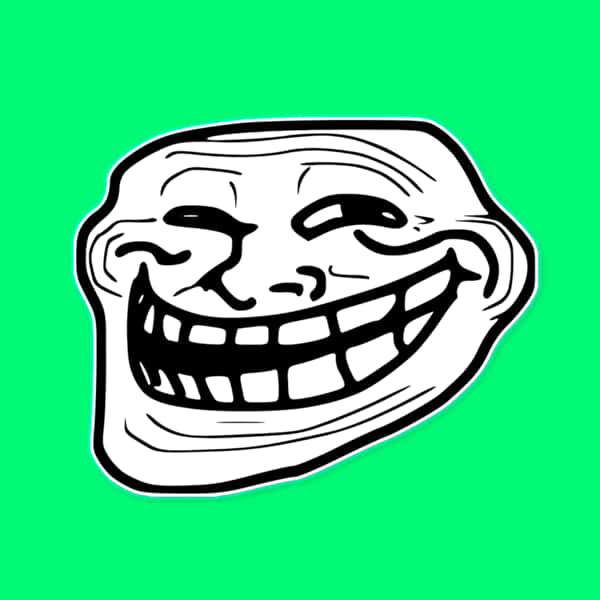 Trollface Meme Green Background PNG