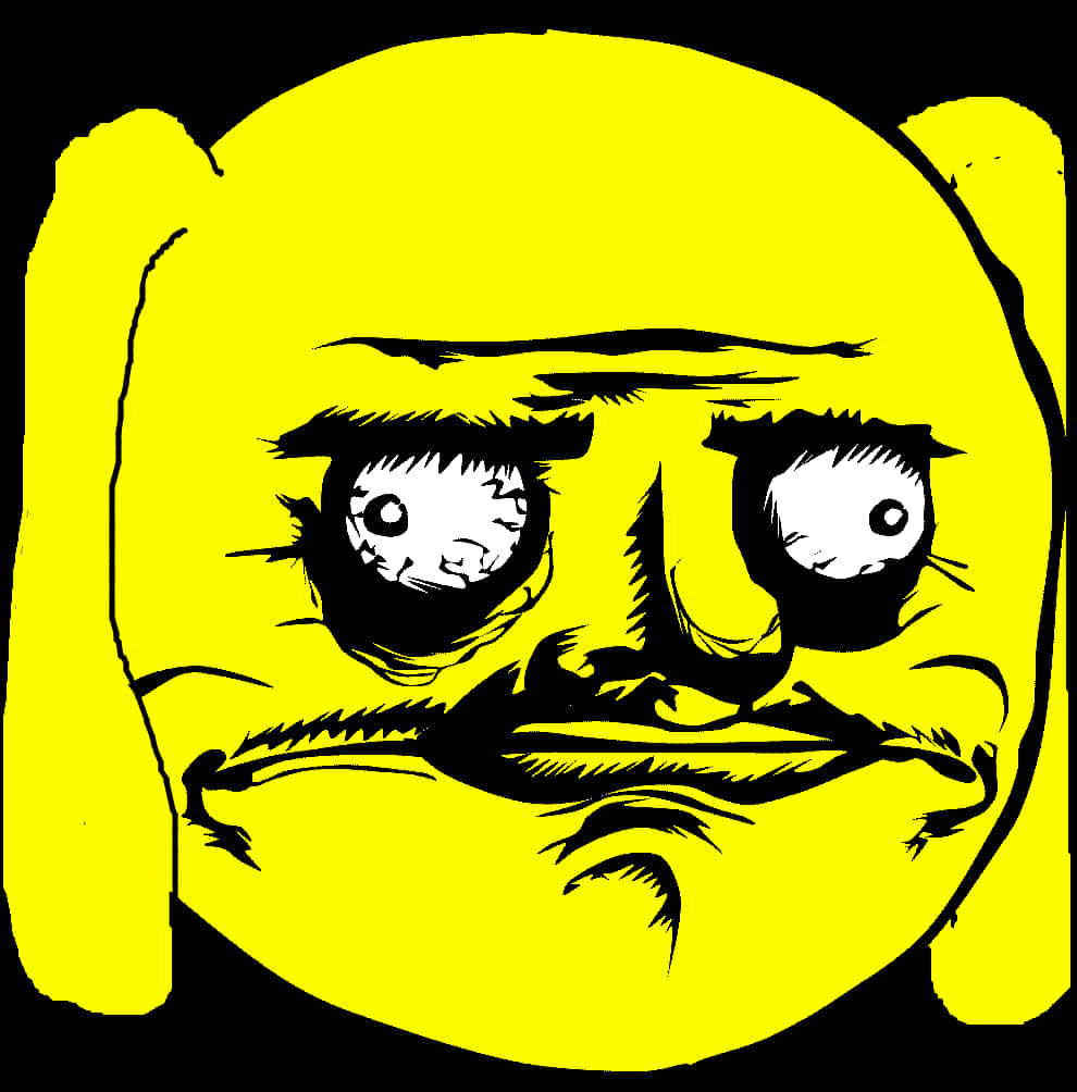 Trollface Yellow Background PNG