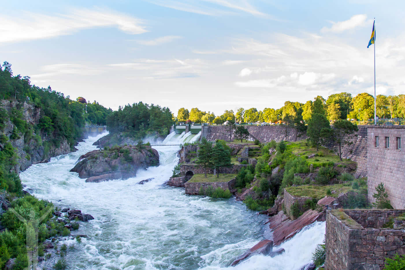 Trollhattan Waterfalland Dam Sweden Wallpaper