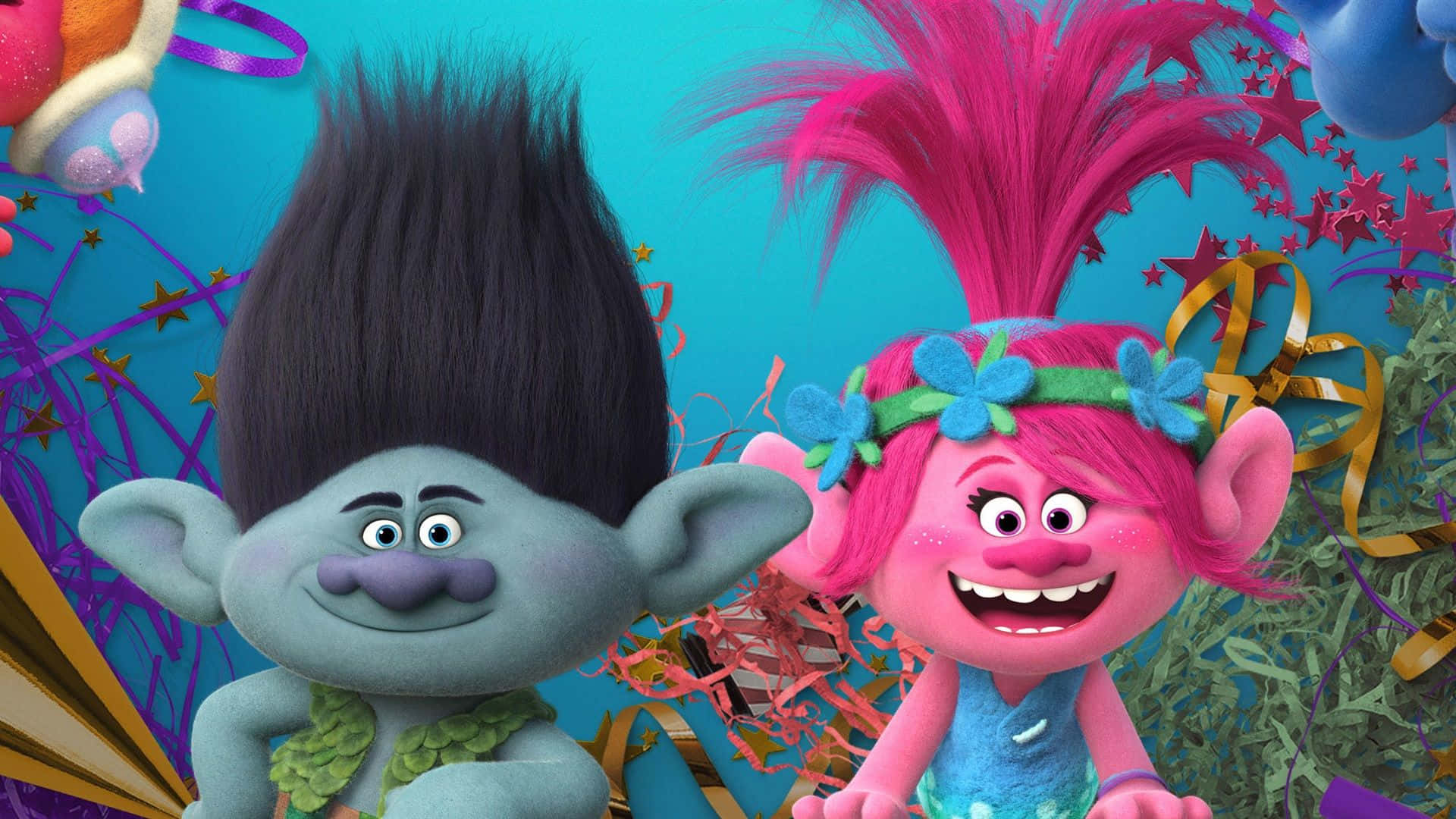 Enjoy in the bright colors of a fun trolls world.