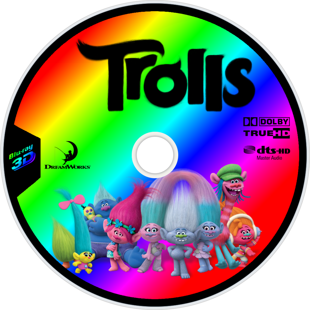 Trolls Movie Blu Ray Disc PNG