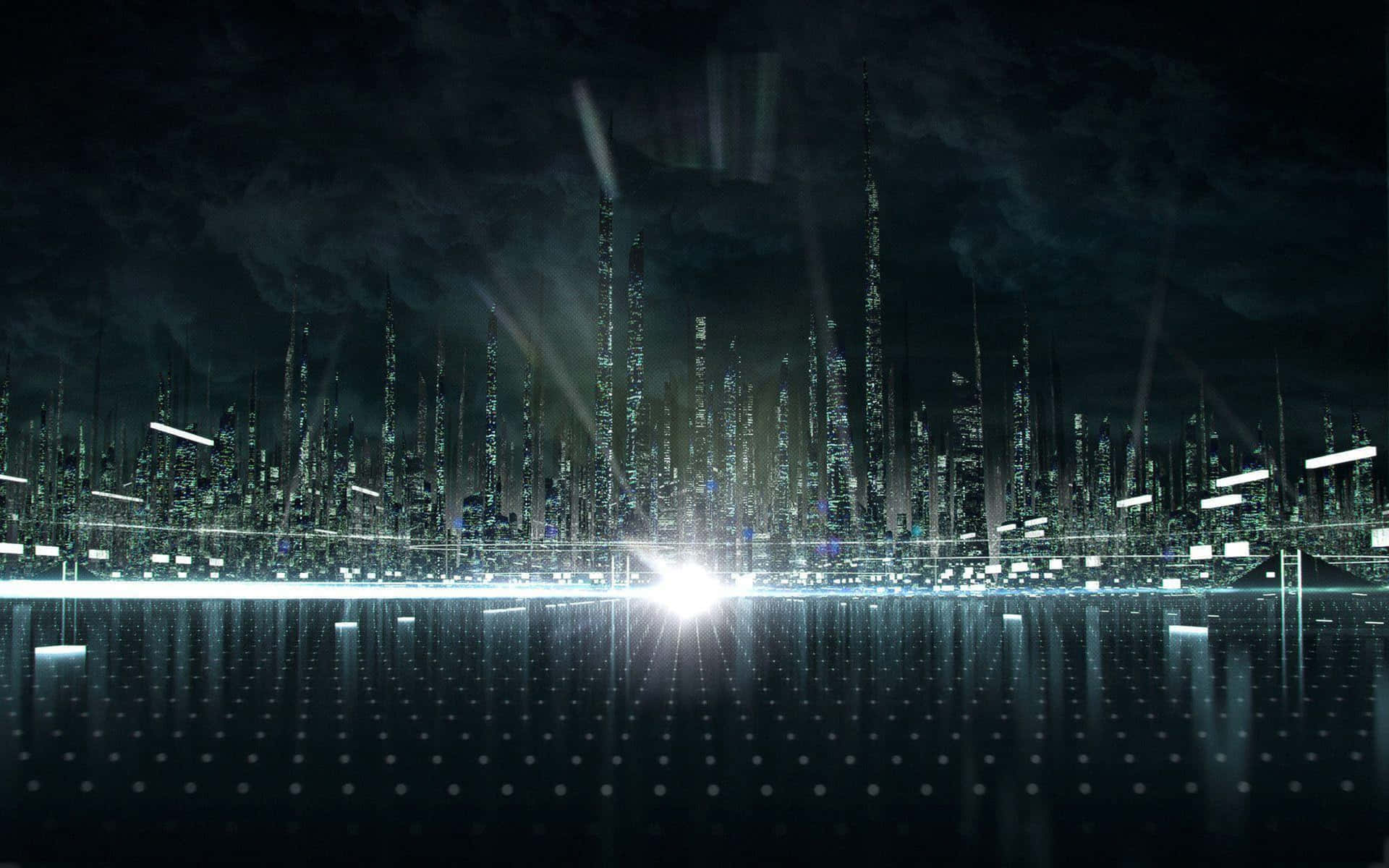 Tron Digital City 4K Wallpaper