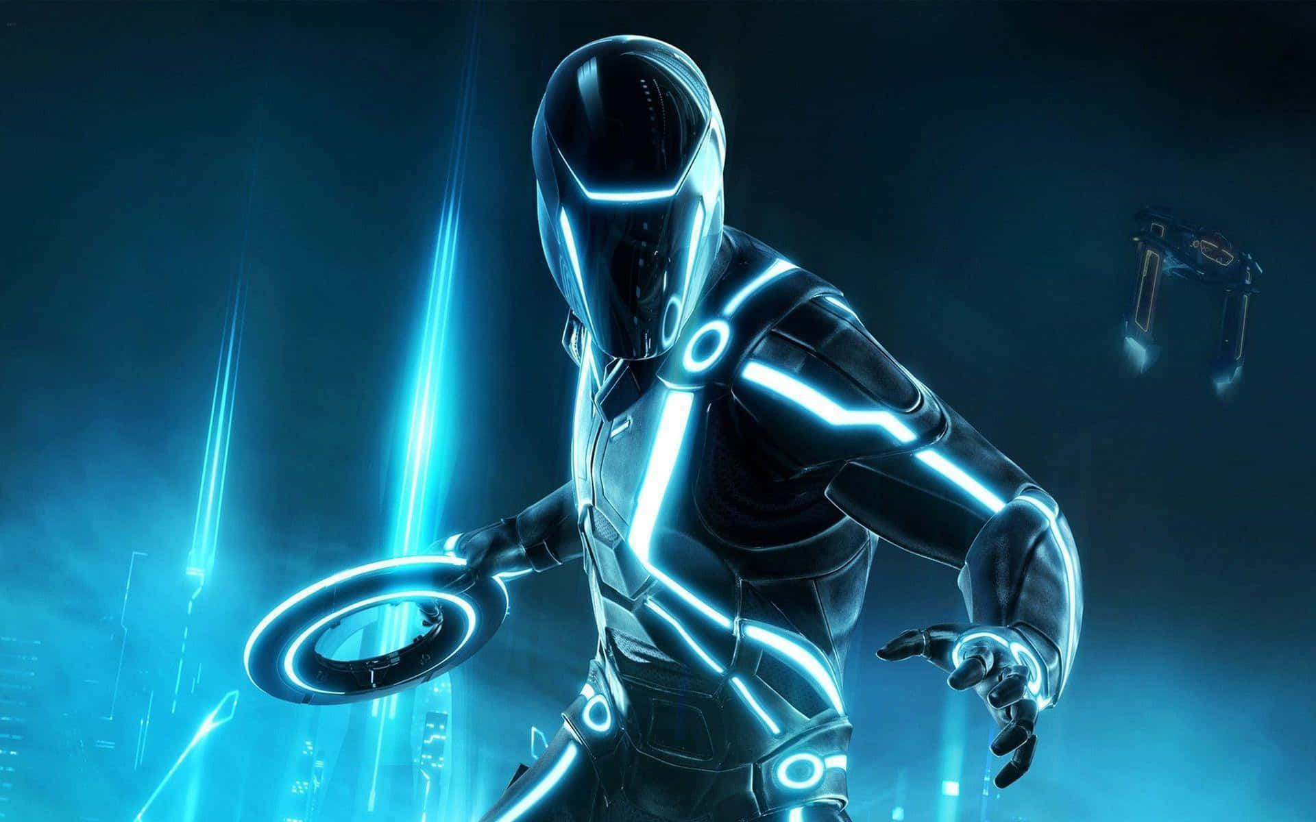 Tron Light Suit And Identity Disc 4K Wallpaper