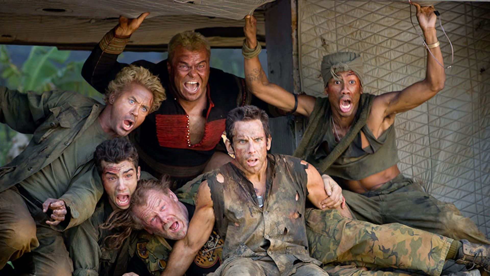 Tropic Thunder Cast Helikopter Scène Achtergrond