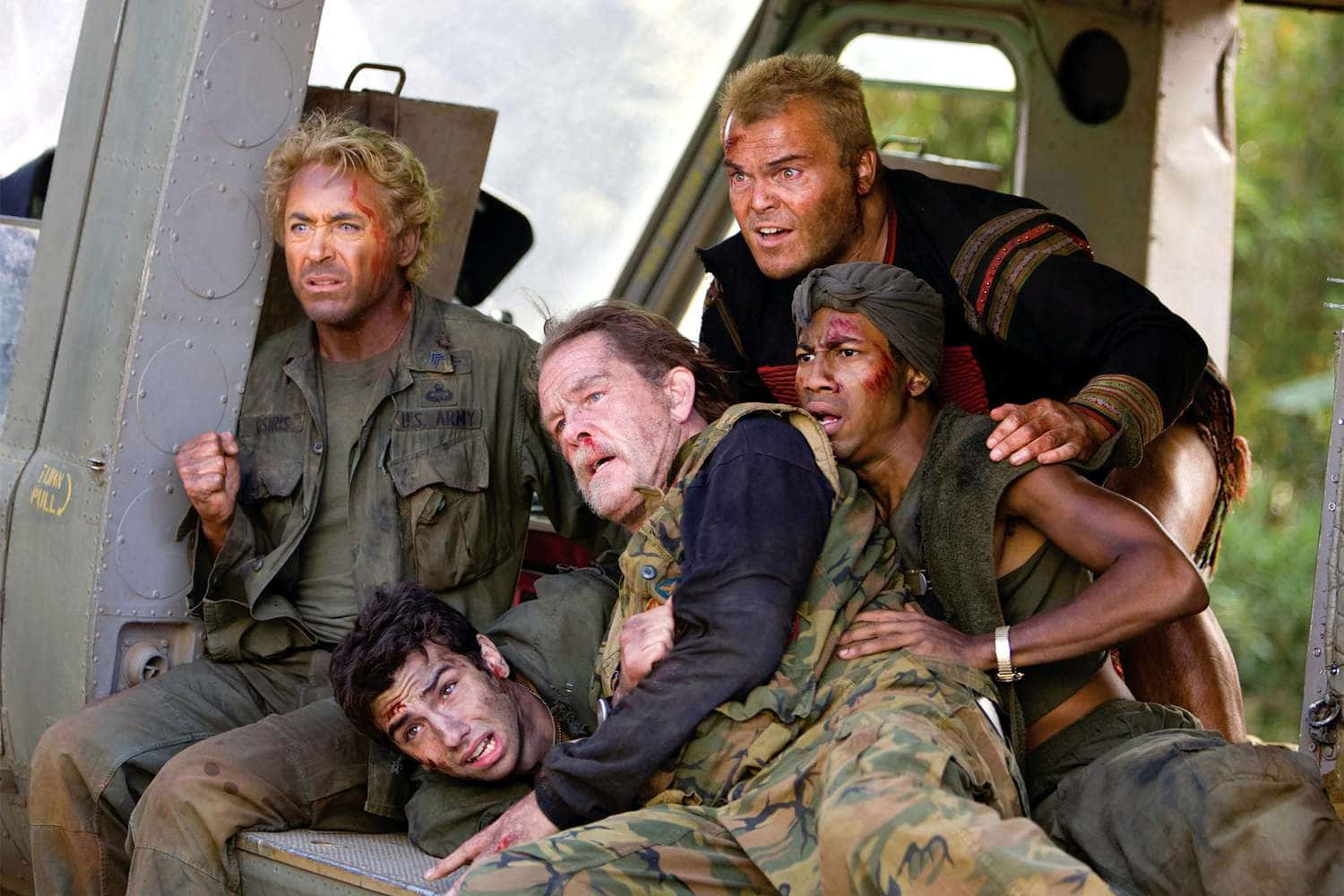 Tropic Thunder Cast Helikopter Scène Achtergrond