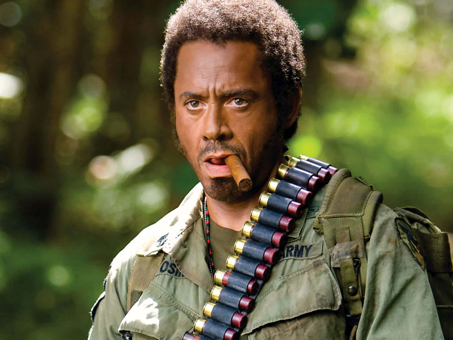 Tropic_ Thunder_ Character_ With_ Cigar Wallpaper