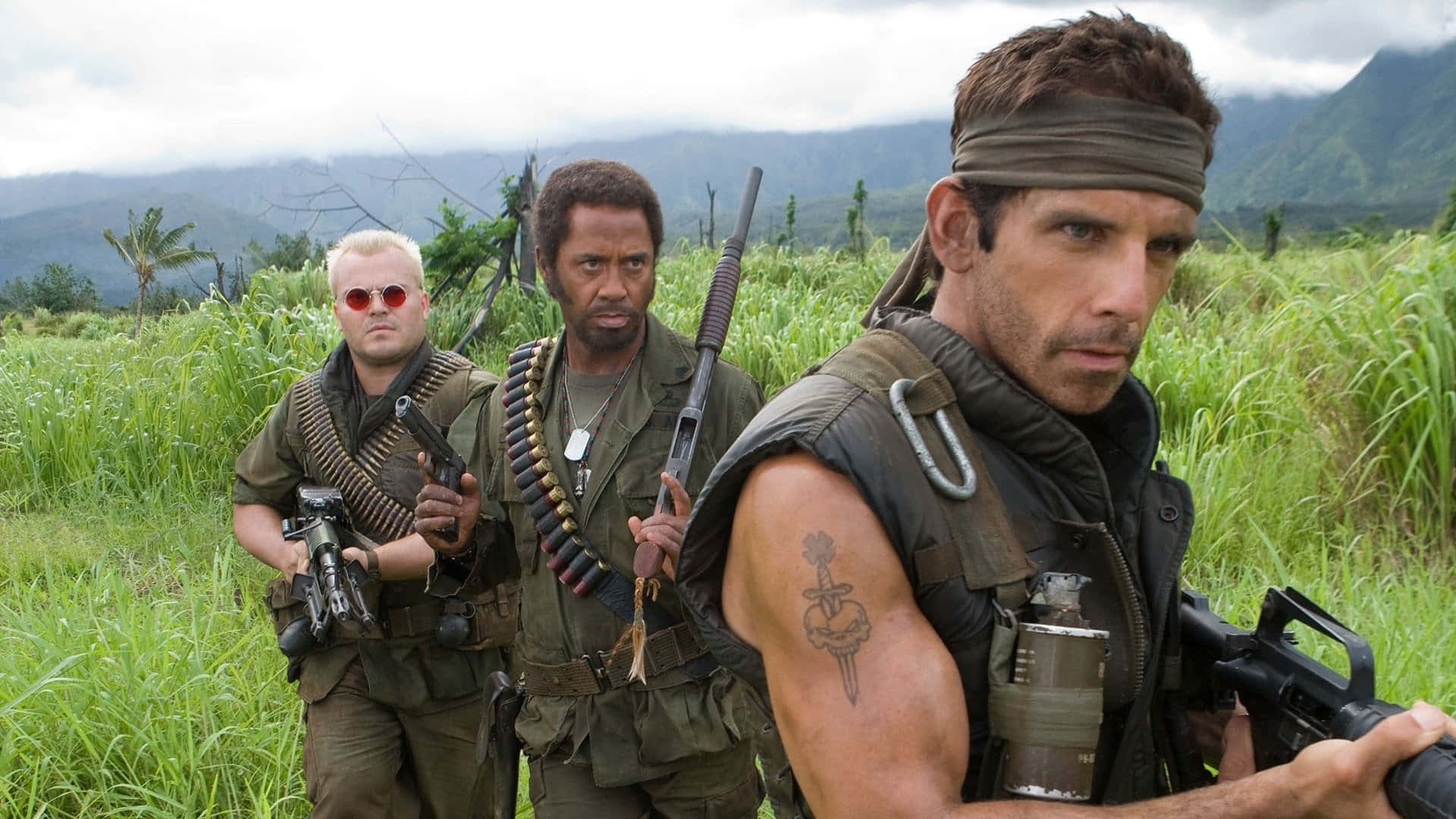 Tropic Thunder Movie Castin Action Wallpaper