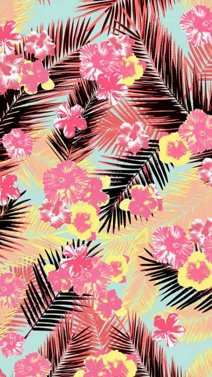 Tropischeästhetik Blumen Wallpaper