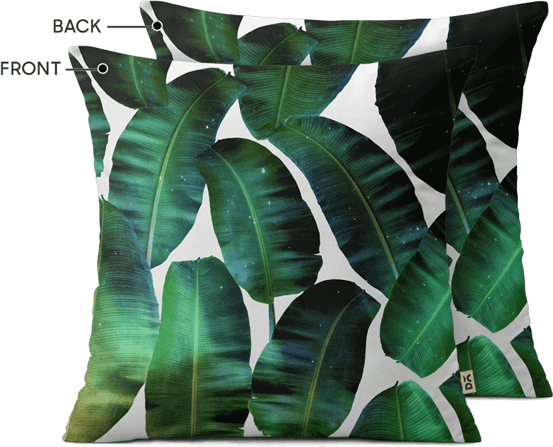 Tropical Banana Leaf Pillow Design PNG