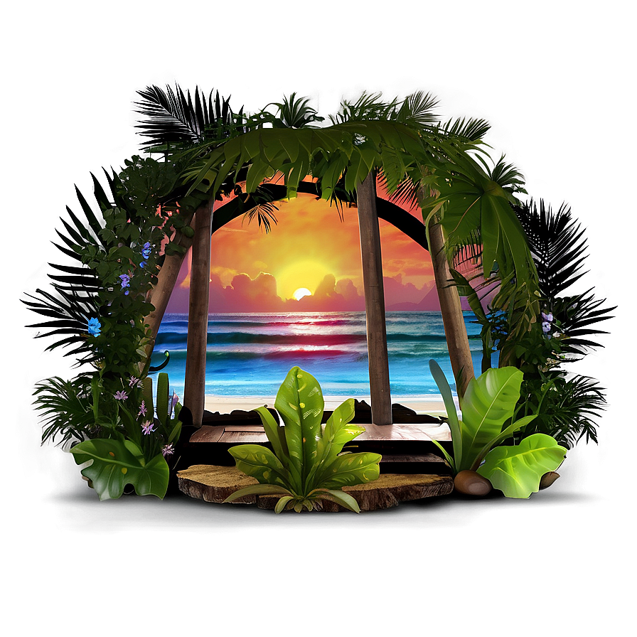 Tropical Beach Altar Png Gld PNG