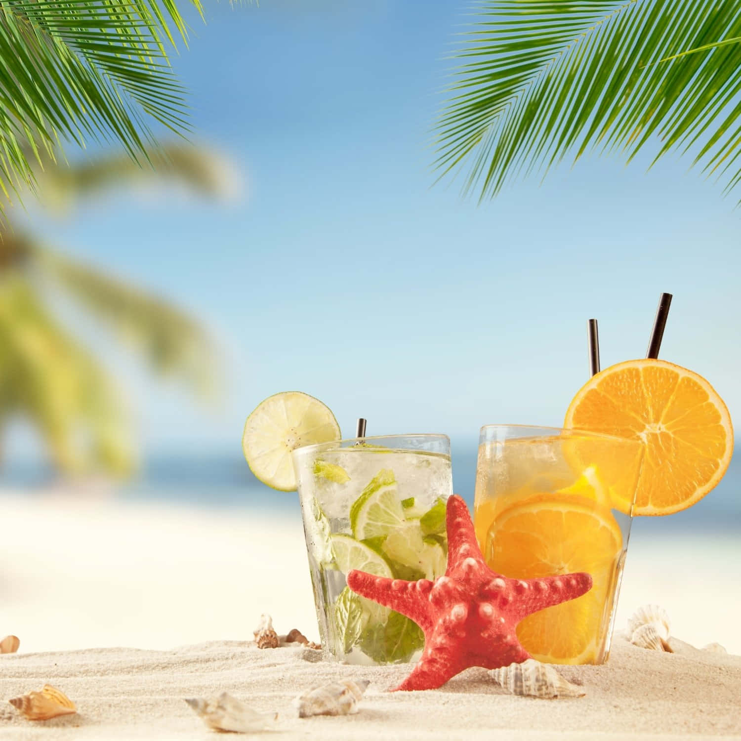 Tropical_ Beach_ Cocktails Wallpaper