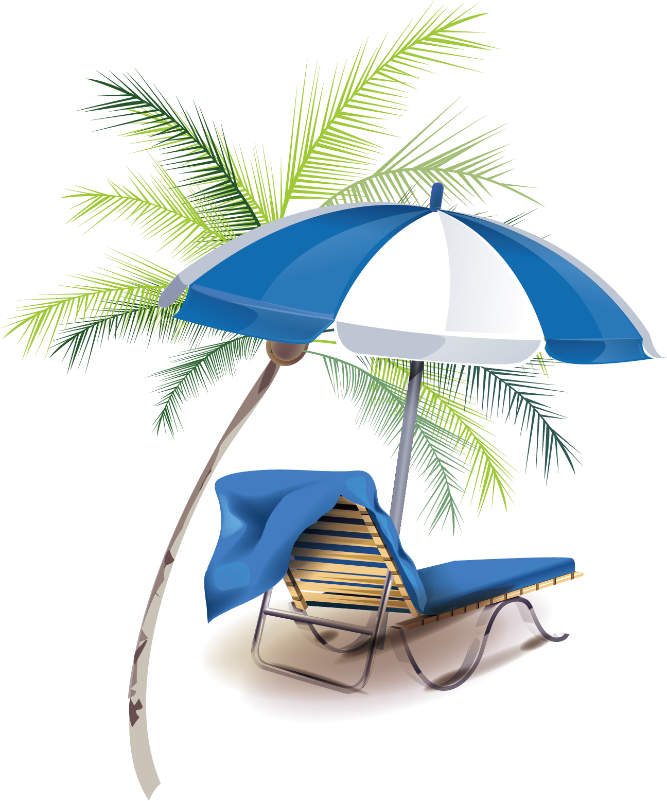 Tropical Beach Relaxation Scene PNG