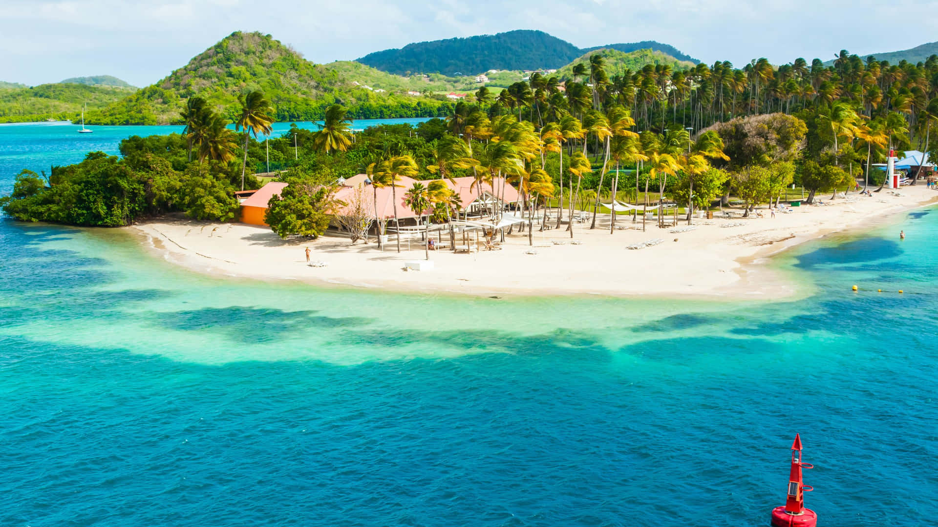Tropical Beach Resort Aerial View Wallpaper