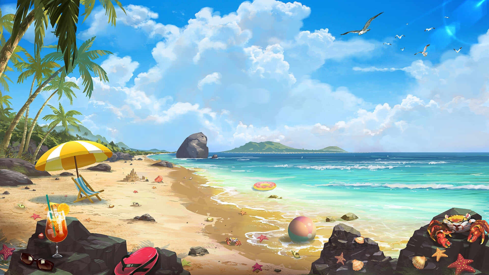 Tropical Beach Summer Paradise4 K Ultra Wide Wallpaper