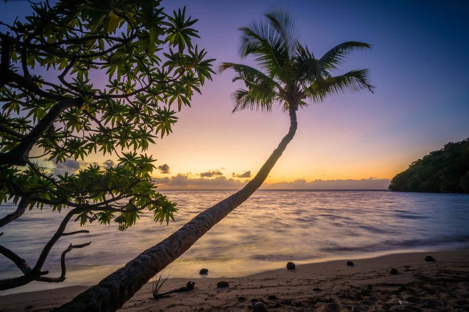Tropical Beach Sunset Sky Wallpaper