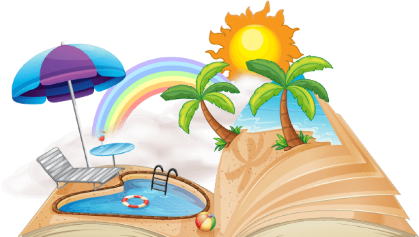 Tropical Beach Vacation Concept PNG