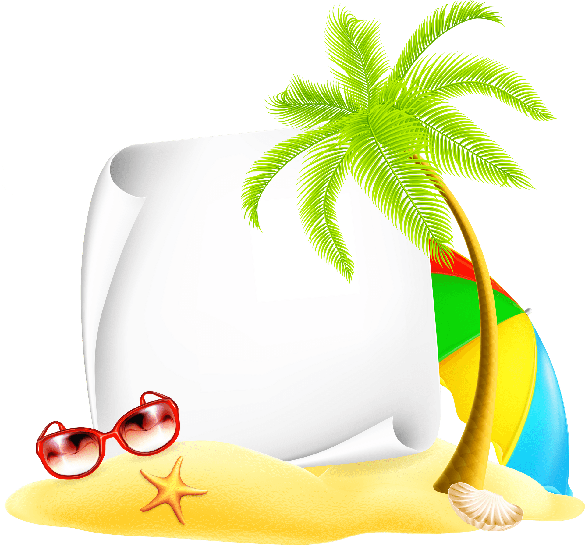 Tropical Beach Vacation Theme PNG