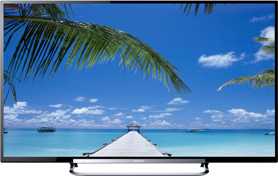 Tropical Beach View Television Display PNG