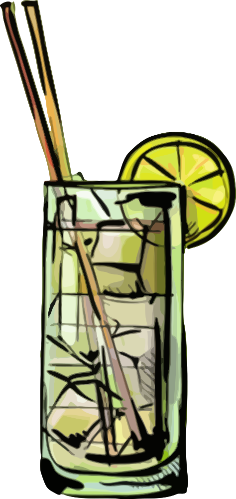 Tropical Cocktail Illustration PNG