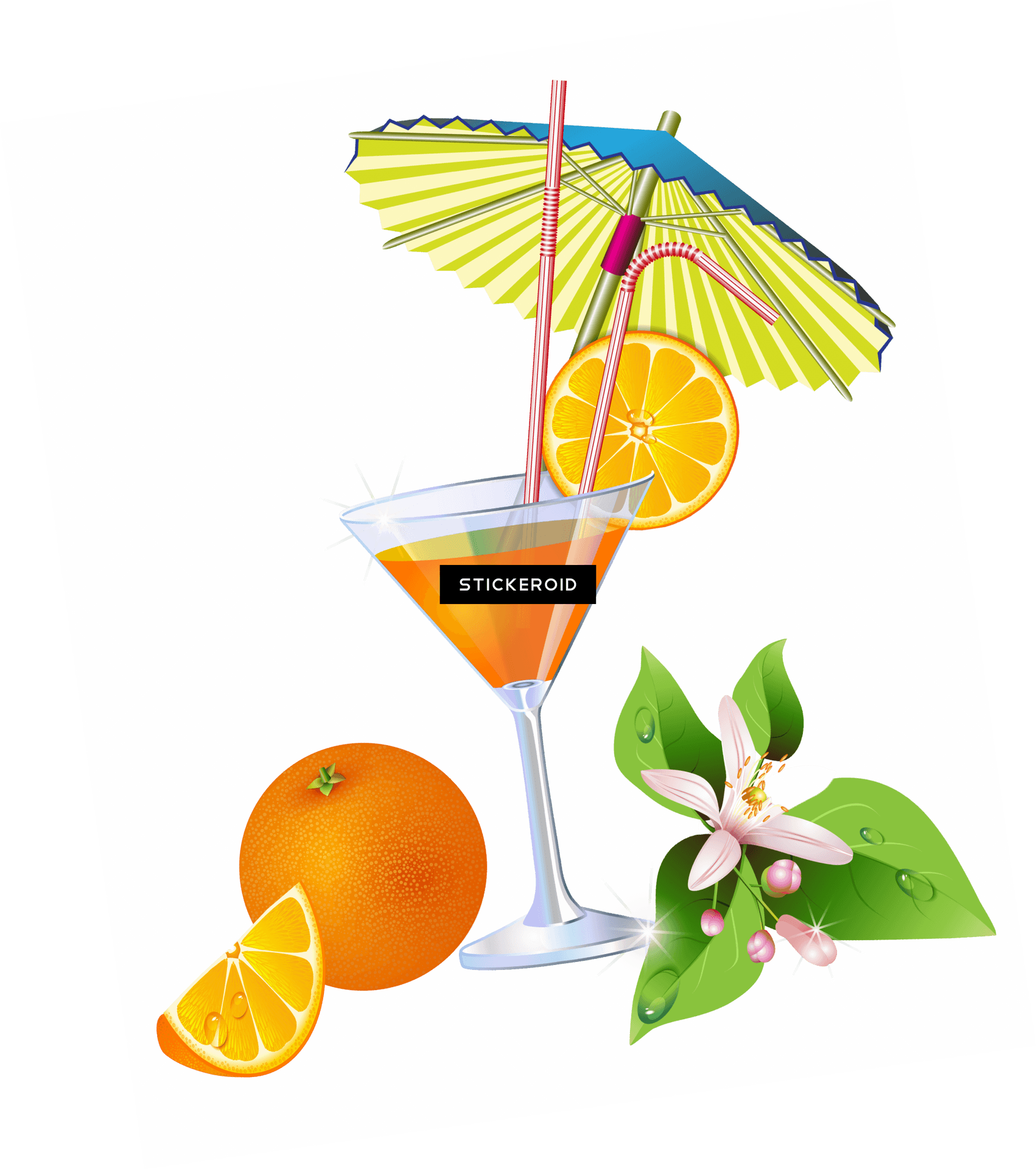 Tropical Cocktail Illustration PNG