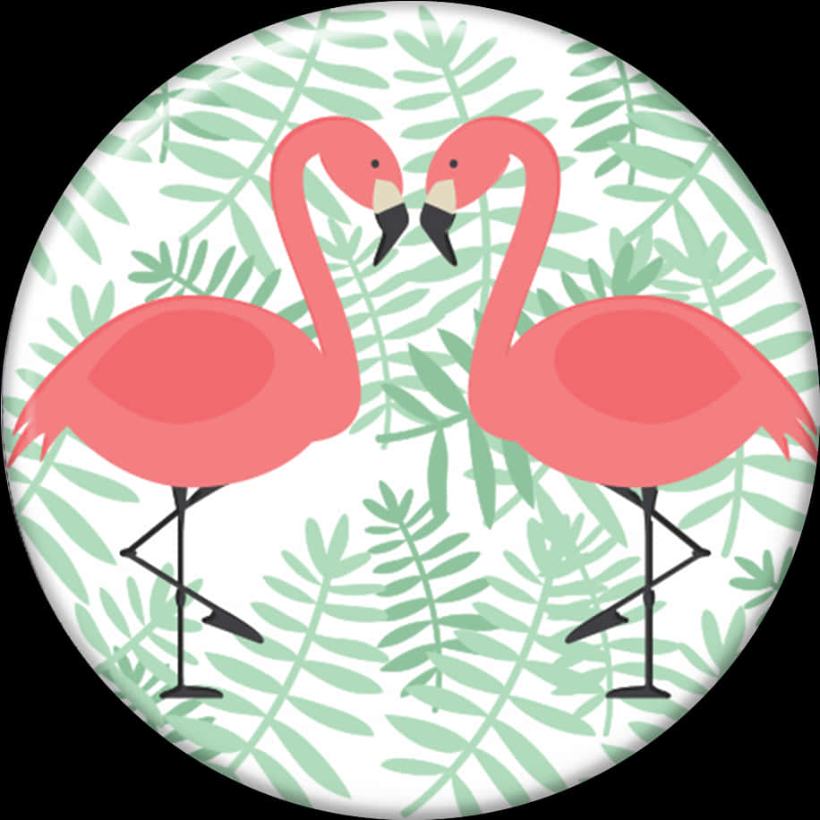 Tropical Flamingo Pattern Plate PNG