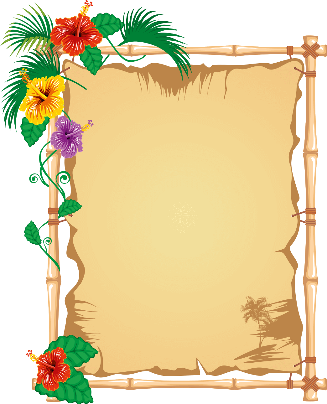 Download Tropical Floral Border Template | Wallpapers.com