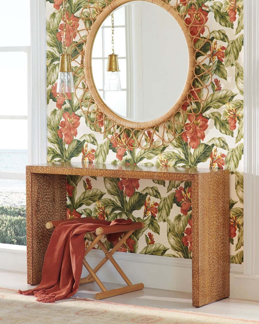 Tropical Floral Interior Design Wallpaper